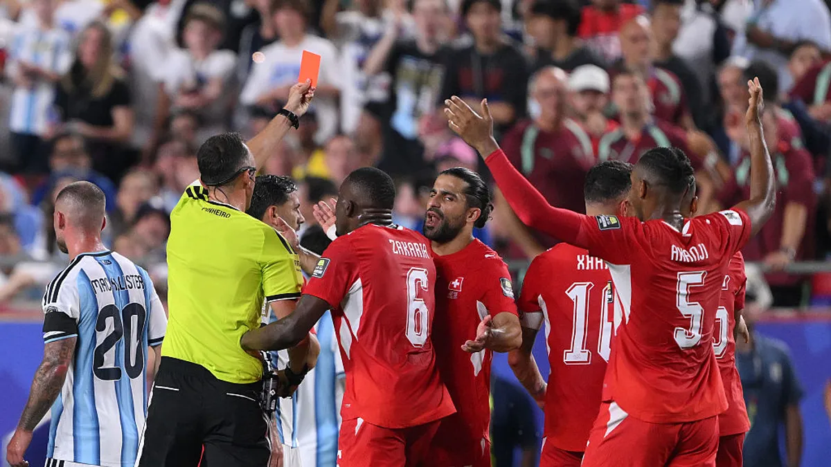 Switzerland Star's Red Card for Dive Sparks Outrage in World Cup Quarter-Final