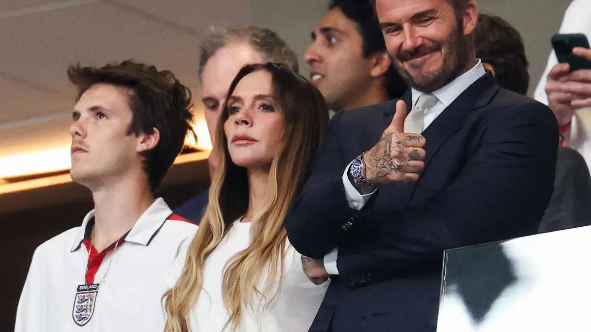 Beckham's Ecstatic Reaction Contrasts With Wife's Calm After England's World Cup Semi-Final Opener